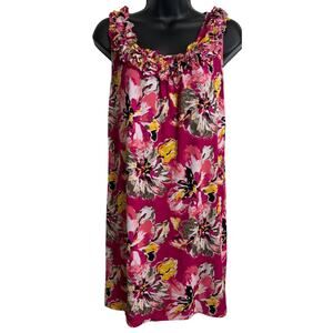 Style & Co Women Tunic Shift Dress Size Medium Scoop Sleeveless Ruffle Stretch